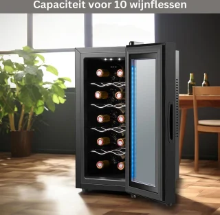 White-Label Wijnkoelkast Zwart