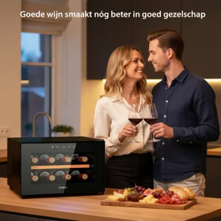 Wijnkoelkast liggend 8 flessen - Zwart