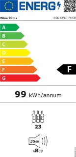 Wine Klima D29-OB72-PUSH Wijnklimaatkast Onderbouw 2 Zones 29 flessen