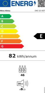Wine Klima D46-OB78 Wijnklimaatkast Onderbouw 46 flessen