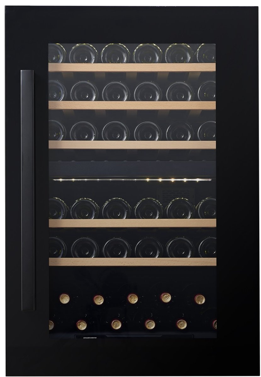 De Wine Klima D48T-IB88 wijnklimaatkast inbouw 2 zones 42 flessen greep in één oogopslag