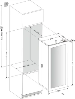 Wine Klima D73-SV122-Push - Inbouw wijnklimaatkast