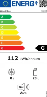 Wine Klima S8-GD Wijnkoelkast 12 flessen enkele zone