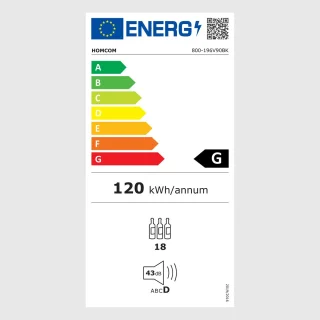 ZYLARO Wijnklimaatkast 18 flessen zwart