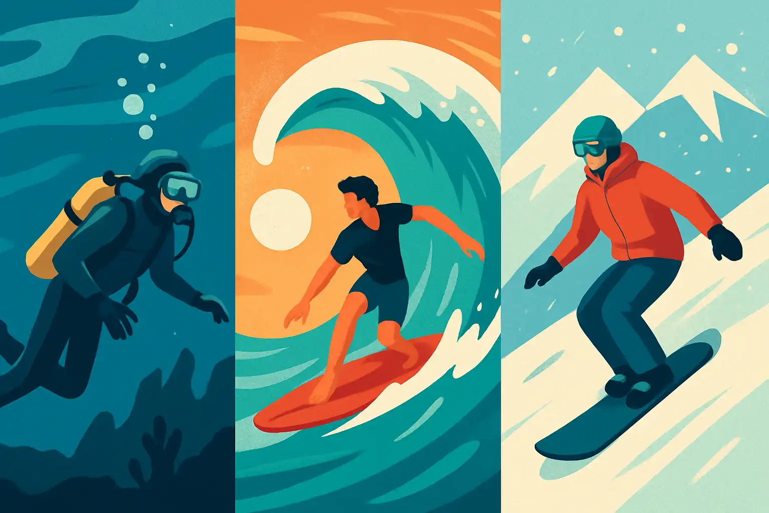 Duiken, surfen, sneeuw: beste instellingen voor elke extreme sport
