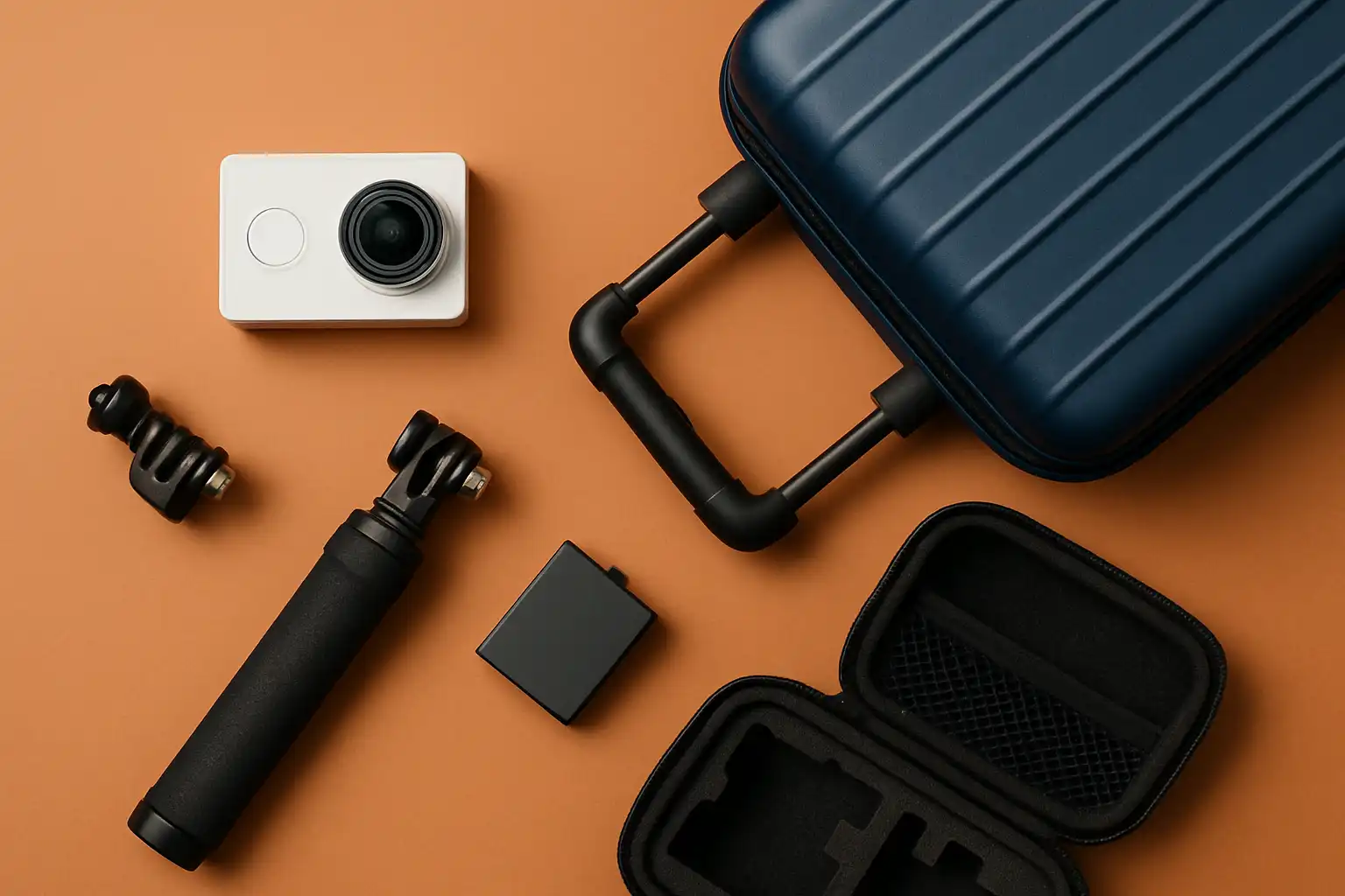 Het perfecte carry-on actioncam-kit voor vliegreizen met strikte handbagageregels