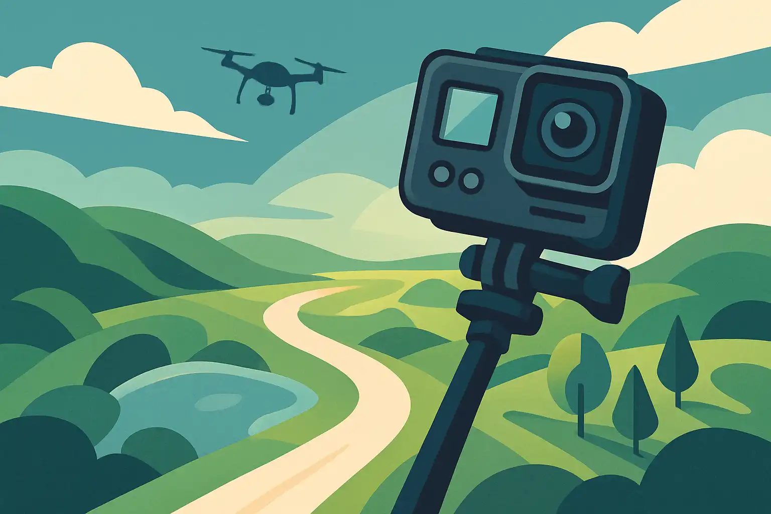 Maak droneachtige vogelvluchtbeelden zonder drone: hacks, mounts en edittrucs voor je actioncam