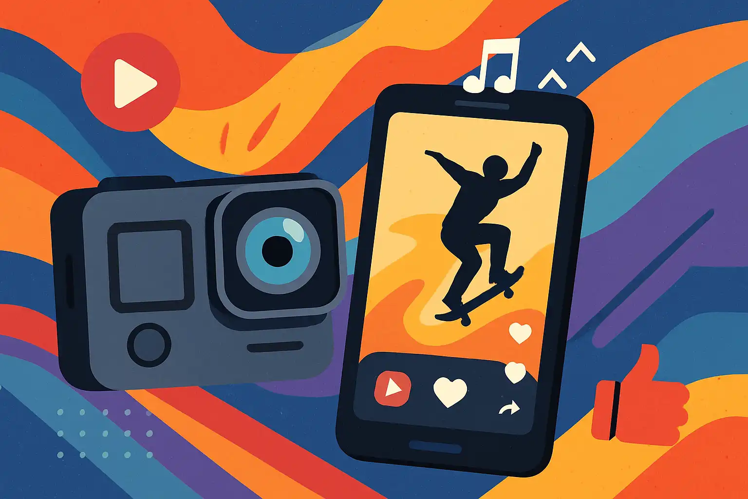 Maak virale actioncam-shorts: formats, cuts en muziek die scoren op TikTok, Reels en Shorts