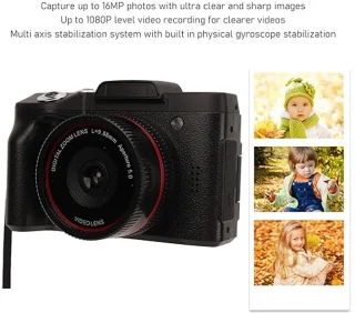 16MP HD Smart Digital Camera, Ultra HD Video Recording, Multi-Axis Anti-shake with Stable Image, Wide Application Scenarios, 2.4" HD Screen