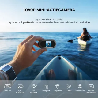 DailySupplies® Bodycam - Action Cam - Spycam - Bewegingsdetectie - 180º Draaibare Lens - Bodycam Politie - Full HD - Zwart