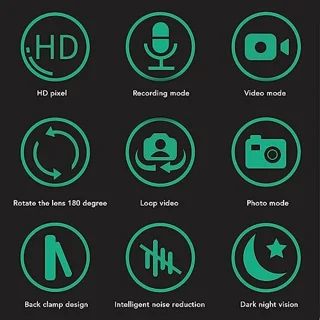 1080P Body Camera Video Recorder, Portable Pocket Camera, HD 180 Degree Rotating Camera with LED Indicator Light for Running, Dog Walking, Fishing