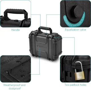 Navaris universele waterdichte camera koffer - Schokbestendige camera case met schuim - Outdoor opberg koffer voor gevoelige apparatuur - Zwart