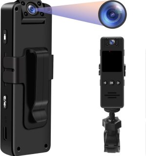 De Bodycam - Action Cam - Bewegingsdetectie - 180º Draaibare Lens - Bodycam Politie - Spycam - Full HD - Zwart in één oogopslag