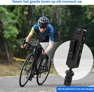 Bodycam - Action Cam - Bewegingsdetectie - 180º Draaibare Lens - Bodycam Politie - Spycam - Full HD - Zwart