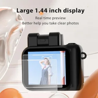Kleine DV-camera, 1080P HD-duimcamera met 1,44 Inch Kleurenscherm, Videorecorder met 180MAh Batterij voor Vloggen, Afstudeercadeaus (BLACK)