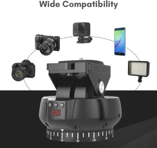 360° Draaibare Panoramakop voor Statief - Gemotoriseerde Kantelkop voor Videocamera's en DSLR's
