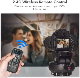 360° Draaibare Panoramakop voor Statief - Gemotoriseerde Kantelkop voor Videocamera's en DSLR's