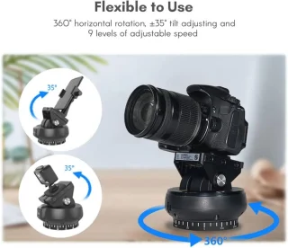 360° Draaibare Panoramakop voor Statief - Gemotoriseerde Kantelkop voor Videocamera's en DSLR's