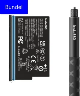 Insta360 X5 Battery Invisible Selfie Stick Bundel - X5 Batterij - 2400mAh - Onzichtbare Selfie Stick 114cm