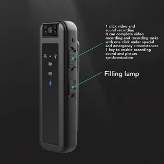 1080P Body Camera Videorecorder, Draagbare Zakcamera, HD 180 Graden Roterende Camera met LED-indicatielampje voor Hardlopen, Hondenuitlaten, Vissen