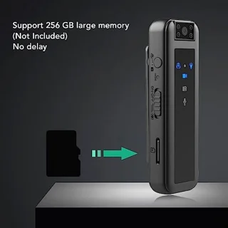 1080P Body Camera Videorecorder, Draagbare Zakcamera, HD 180 Graden Roterende Camera met LED-indicatielampje voor Hardlopen, Hondenuitlaten, Vissen
