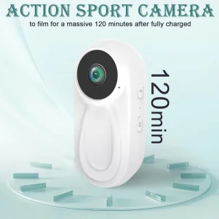 Mini Actiecamera 1080P - Met 64GB Geheugenkaart - Magnetisch Ontwerp - 180 Minuten Opname - Waterdicht - Voor Sport & Huisdieren - Incl. 12 Accessoires - Draagbaar als Sleutelhanger