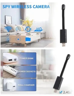 USB Plug Mini WiFi Wireless Camera, Gooseneck Lens Camera 1080P HD Security Camera for Car Home, Security Cameras Small Nanny Cam with Motion Detection, View on