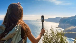 Insta360 X4 - Actioncam - 360 graden-camera - 8K - Motor bundel - Met 128GB SD en invisible selfie stick