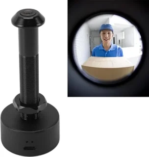 Wifi Peephole Camera, 1080P HD Mobile Detection Night Vision Door Viewer with APP, 170° Wide Angle Lens, Support Recording, Door Peephole Camera for Home Security (BLACK)