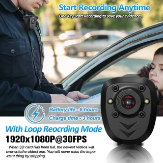 Mini Camera 1080P - 128GB Intern Geheugen - Infrarood Nachtzicht - 6u Opname - Cyclische Opname - 360 graden draaibare klem - Voor Binnen & Buiten - Incl. Oplaadkabel