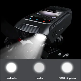4-in-1 Fietscamera 4K Action Cam van MMOBIEL – Waterdichte IPX5 Fiets Camera met Video, GPS Route Tracker, LED Zaklamp (600lm), Toeter, WiFi App – Inclusief 32GB SD-Kaart – Eenvoudige Stuurbevestiging