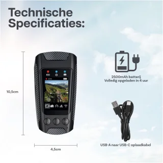 4-in-1 Fietscamera 4K Action Cam van MMOBIEL – Waterdichte IPX5 Fiets Camera met Video, GPS Route Tracker, LED Zaklamp (600lm), Toeter, WiFi App – Inclusief 32GB SD-Kaart – Eenvoudige Stuurbevestiging