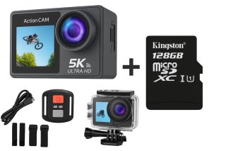 De NexZone - Action Camera - Waterdicht 30m - 5K Ultra HD - Incl. 128GB SD Kaart - Actioncam - 60fps - Wifi - Onderwatercamera - Dubbel Scherm - Beelstabilisatie - Incl. Accessoires in één oogopslag