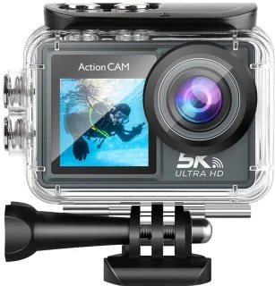 NexZone - Action Camera - Waterdicht 30m - 5K Ultra HD - Incl. 128GB SD Kaart - Actioncam - 60fps - Wifi - Onderwatercamera - Dubbel Scherm - Beelstabilisatie - Incl. Accessoires