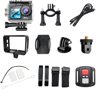 NexZone - Action Camera - Waterdicht 30m - 5K Ultra HD - Incl. 128GB SD Kaart - Actioncam - 60fps - Wifi - Onderwatercamera - Dubbel Scherm - Beelstabilisatie - Incl. Accessoires