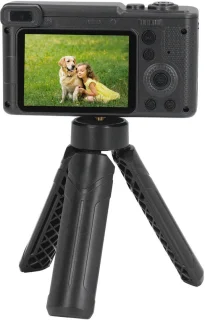 4K HD Digital Camera - 2.4 Inch 1080P 8X Zoom Vintage Camera with Dual Front Cameras, Colorful Student Vlog Camera for Photography and Recording (BLACK)