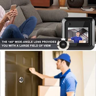 Peep Camera with 2.4 Inch Digital Door Finder, Sniffing Doorbell, with 95° Wide Angle Camera, Support Photography
