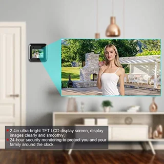Peep Camera with 2.4 Inch Digital Door Finder, Sniffing Doorbell, with 95° Wide Angle Camera, Support Photography