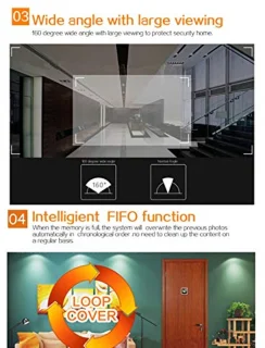 Peep Camera with 2.4 Inch Digital Door Finder, Sniffing Doorbell, with 95° Wide Angle Camera, Support Photography