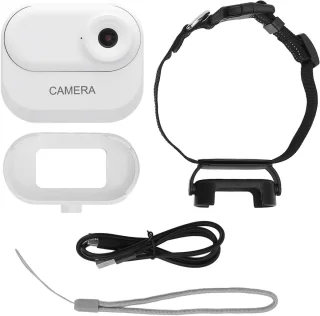 1080P Huisdierhalsbandcamera - Actiecamera voor kleine huisdieren met draadloze opname, 0,96-inch IPS HD-kleurenscherm, anti-shake, groothoek, geschikt voor paardrijden, huisdieractiecamera - met 32G geheugenkaart