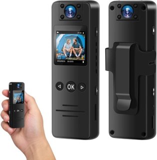 Bodycam - Action Cam - Spycam - Bewegingsdetectie - 180º Draaibare Lens - Bodycam Politie - Full HD - Zwart review