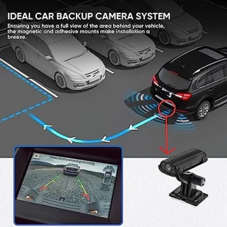Reverse Hitch Guide Camera, 1080P RV Rear View Camera with Waterproof, Night Vision, Motion Detection, Magnetic Adhesive Mount, Reverse Camera for Motorhome, Trucks,