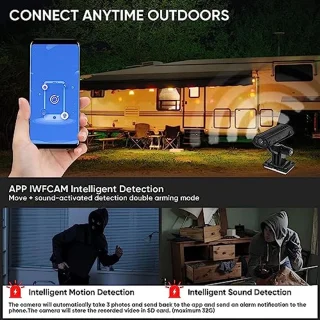 Reverse Hitch Guide Camera, 1080P RV Rear View Camera with Waterproof, Night Vision, Motion Detection, Magnetic Adhesive Mount, Reverse Camera for Motorhome, Trucks,