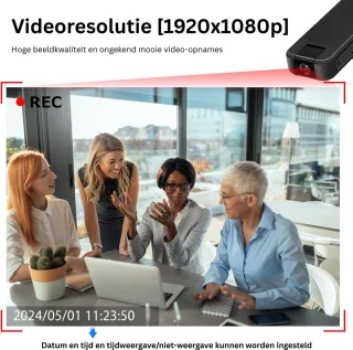 DailySupplies® Bodycam - Action Cam - Spycam - Bewegingsdetectie - 180º Draaibare Lens - Bodycam Politie - Full HD - Zwart
