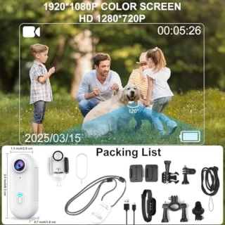 Compacte Actiecamera - 1080P - met WiFi - en Waterdichte Behuizing - Multifunctioneel - 30 m waterdicht