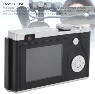 Digital Camera, 64mp 4K Camera with 2.4 Inch Screen, 16x Digital Zoom, Selfie Camera, CCD Camera, Portable Small Camera for Boys Girls Teens (64GB)