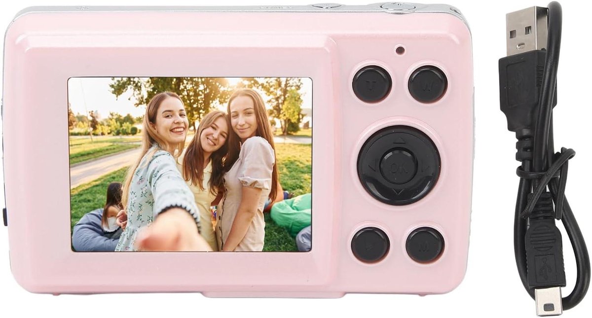 16MP Compacte Vlog Camera 1080P Roze