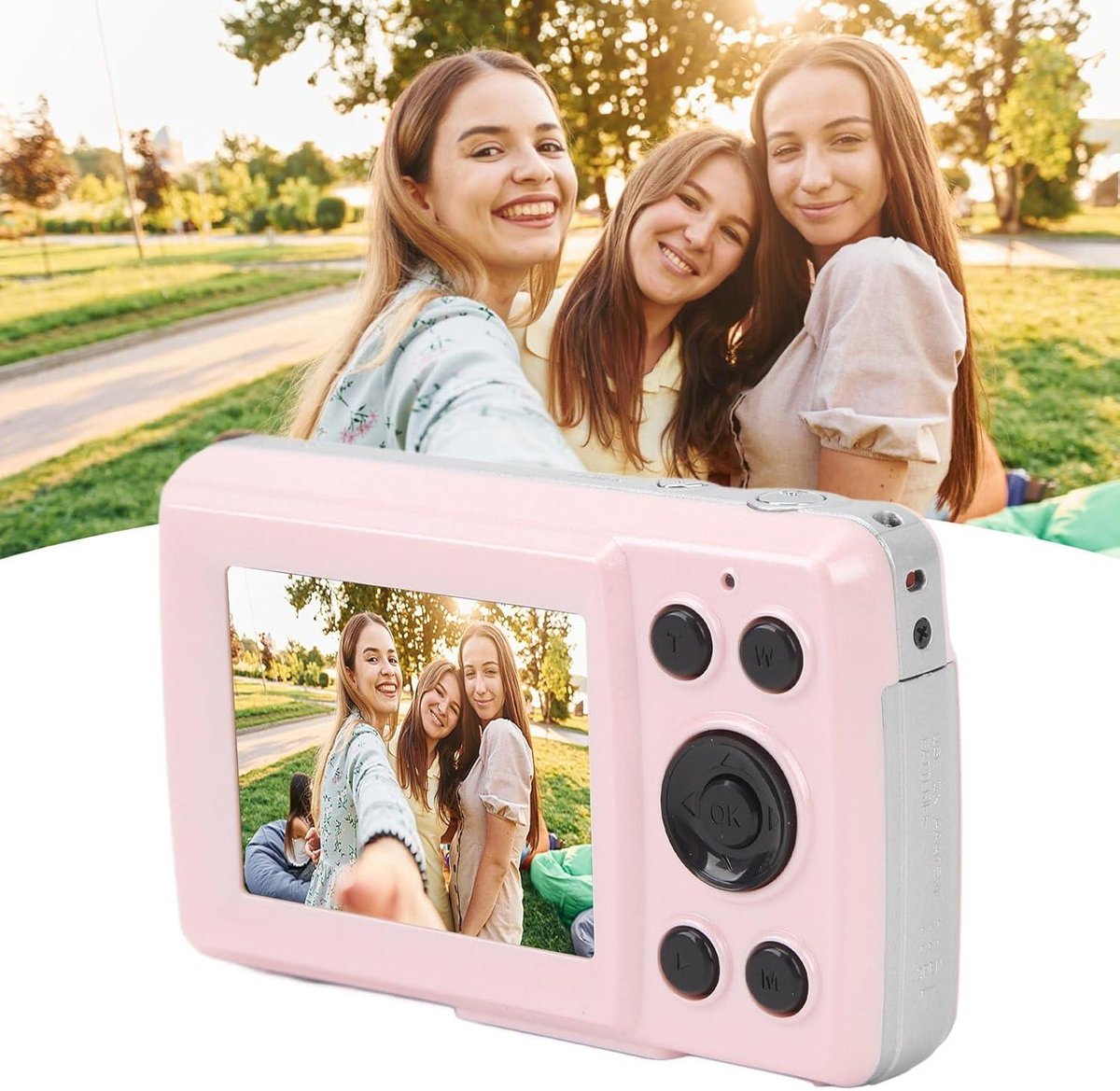 16MP Compacte Vlog Camera 1080P Roze