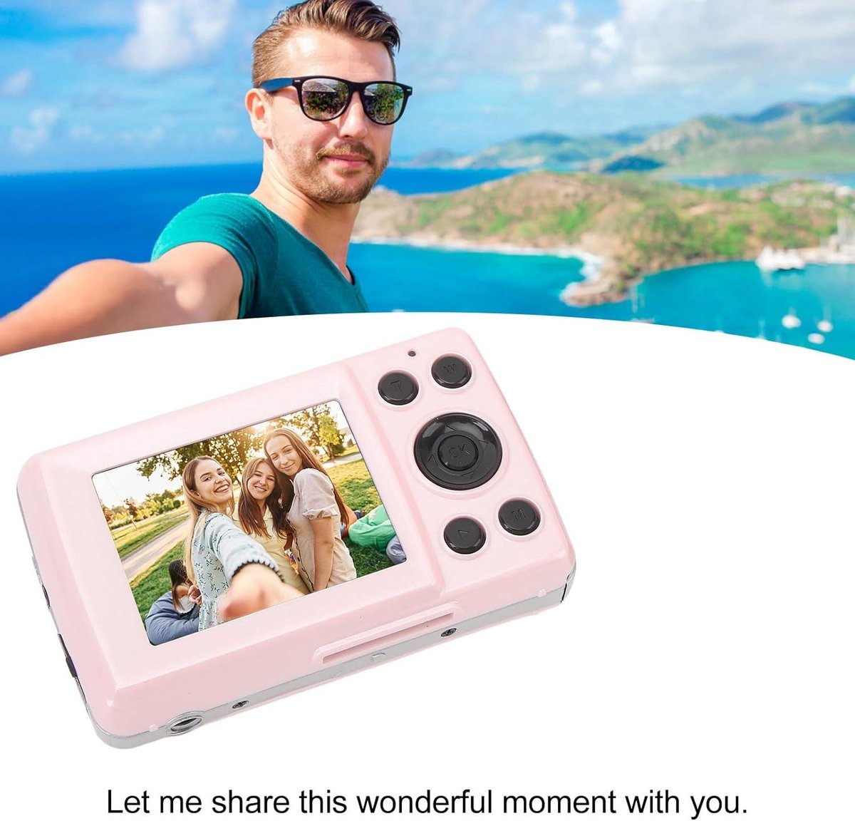 16MP Compacte Vlog Camera 1080P Roze
