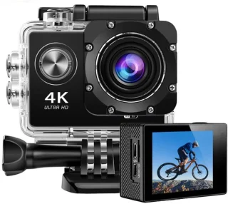 4k-actiecamera waterdicht, zwart
